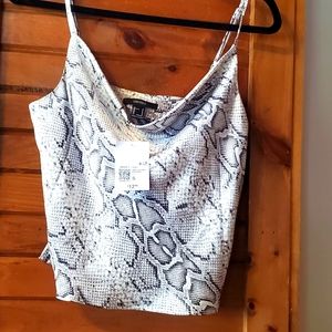 Forever 21 Crop Top Snake Print Tank Top